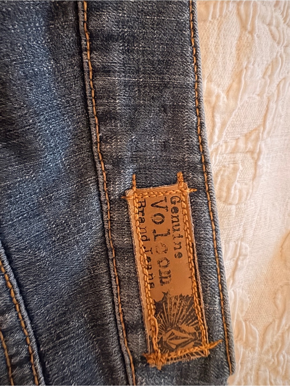 Volcom Dark Blue Jeans with Yellow Stitching